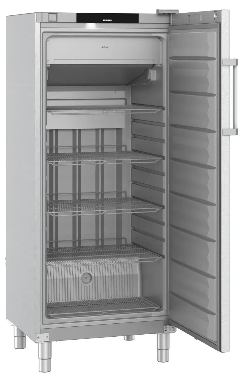 LIEBHERR Congelador vertical inoxidable NoFrost con 4 estantes 500 litros FFFCvg 5501 - FrigeriaHosteleria.com