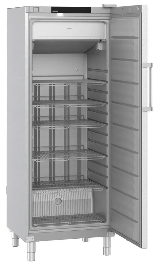 LIEBHERR Congelador vertical inoxidable NoFrost con 5 estantes 600 litros FFFCvg 6501 - FrigeriaHosteleria.com