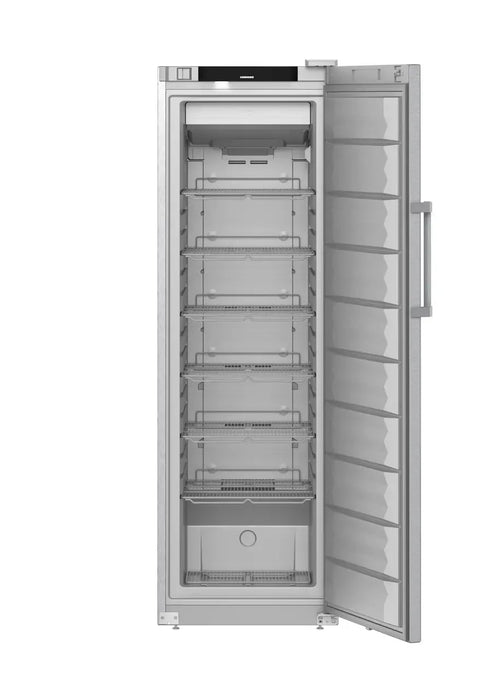 LIEBHERR Congelador vertical inoxidable NoFrost con 7 estantes 300 litros FFFCvg 4001 - FrigeriaHosteleria.com