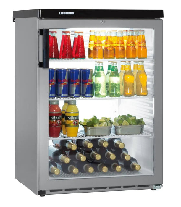 LIEBHERR Expositor Refrigerado Inox empotrable bajo encimera con enfriamiento por circulación de aire 171 Litros FKvesf 1803 - FrigeriaHosteleria.com