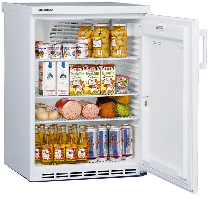 LIEBHERR Refrigerador blanco empotrable bajo encimera con enfriamiento por circulación de aire 171 Litros FKv 1800 - FrigeriaHosteleria.com