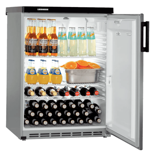 LIEBHERR Refrigerador Inox empotrable bajo encimera con enfriamiento por circulación de aire 171 Litros FKvesf 1805 - FrigeriaHosteleria.com