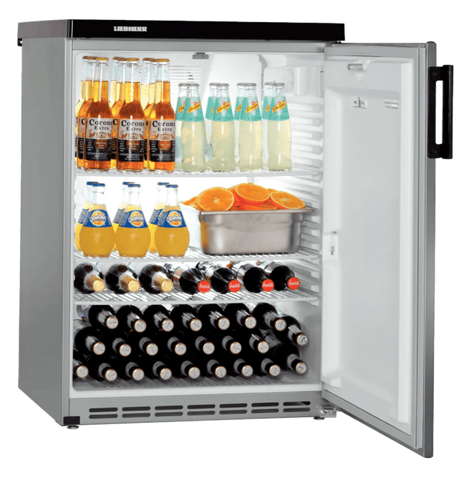 LIEBHERR Refrigerador Inox empotrable bajo encimera con enfriamiento por circulación de aire 171 Litros FKvesf 1805 - FrigeriaHosteleria.com