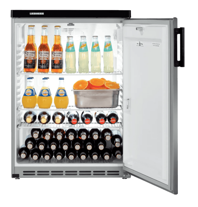 LIEBHERR Refrigerador Inox empotrable bajo encimera con enfriamiento por circulación de aire 171 Litros FKvesf 1805 - FrigeriaHosteleria.com