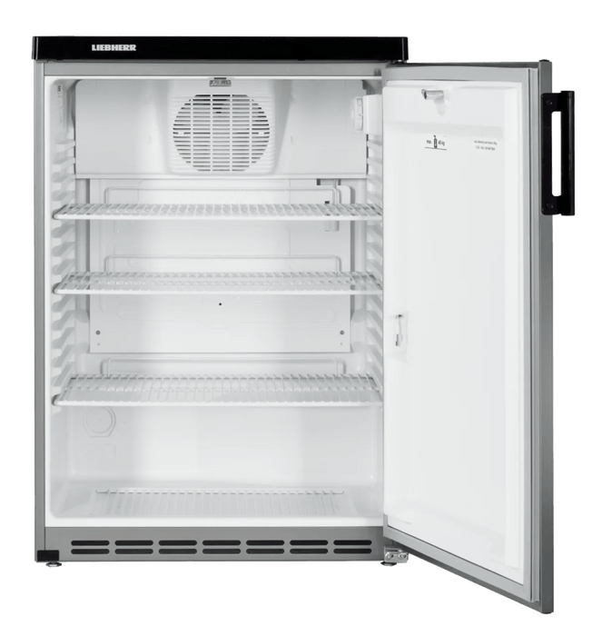LIEBHERR Refrigerador Inox empotrable bajo encimera con enfriamiento por circulación de aire 171 Litros FKvesf 1805 - FrigeriaHosteleria.com