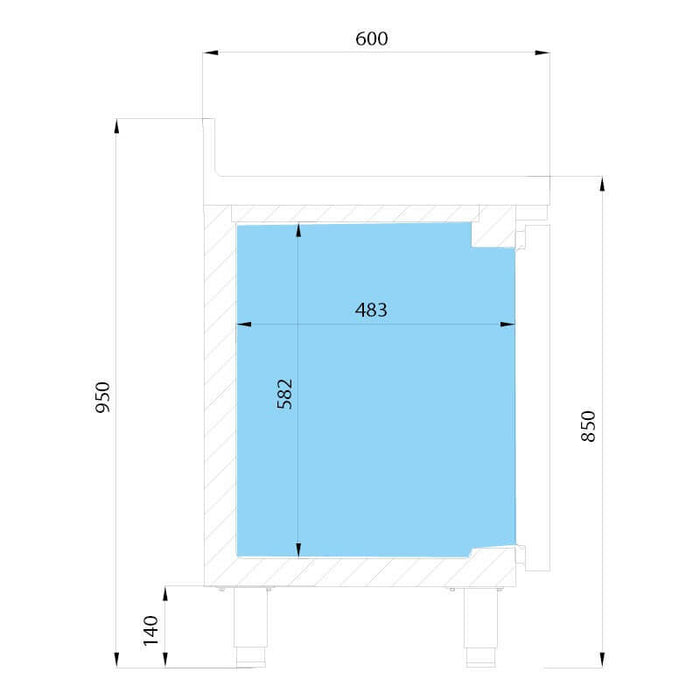 Mesa congelación fondo 60 INFRICO BMPP - BT - FrigeriaHosteleria.com