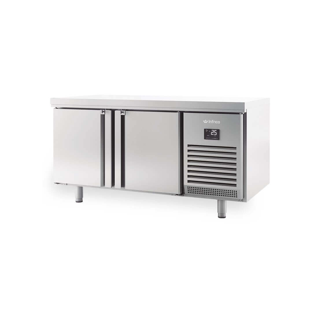 Mesa congelación pastelería 2 puertas para bandejas 60x40 fondo 80 INFRICO MR1620BT - FrigeriaHosteleria.com