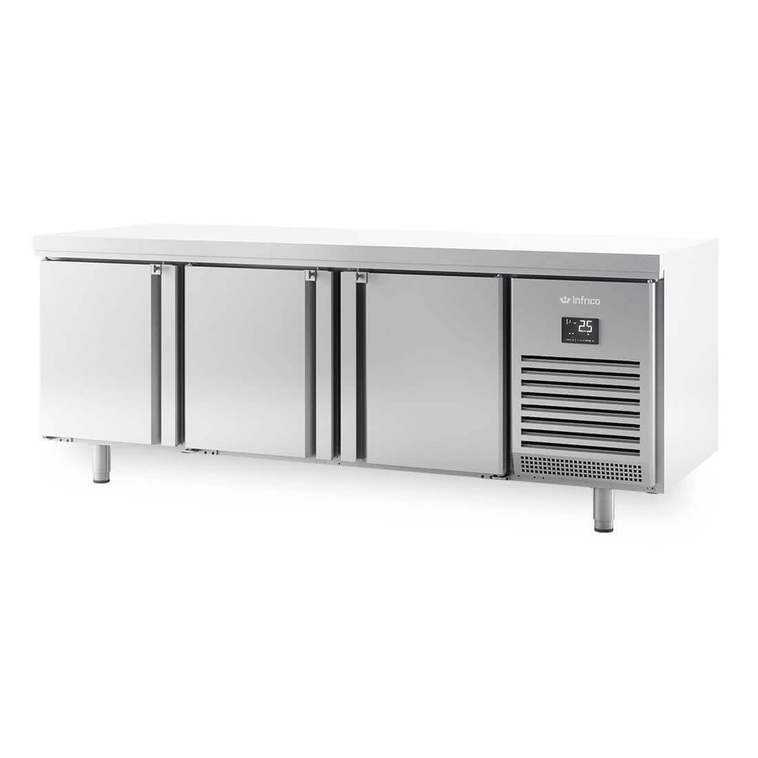 Mesa congelación pastelería 3 puertas para bandejas 60x40 fondo 80 INFRICO MR2190BT - FrigeriaHosteleria.com