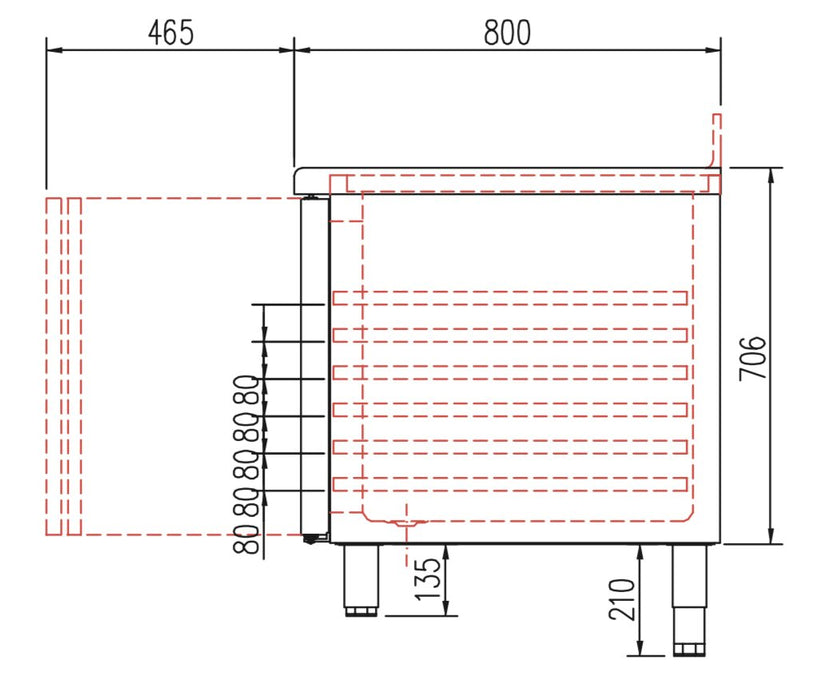 Mesa congelación pastelería fondo 80 CORECO MCP - FrigeriaHosteleria.com