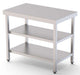 Mesa de Trabajo Acero inoxidable Central Con 2 Estante 2000x500x850h mm WTC150200S2 - FrigeriaHosteleria.com