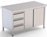 Mesa de Trabajo Acero Inoxidable Central Con Cajones a la Izquierda 1600x600x850h mm WTC16016DDL - FrigeriaHosteleria.com