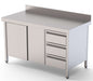 Mesa de Trabajo Acero Inoxidable Mural Con Cajones a la Derecha 2200x700x850h mm WTW17022DDR - FrigeriaHosteleria.com