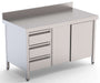 Mesa de Trabajo Acero Inoxidable Mural Con Cajones a la Izquierda 1400x600x850h mm WTW16014DDL - FrigeriaHosteleria.com