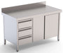 Mesa de Trabajo Acero Inoxidable Mural Con Cajones a la Izquierda 2200x700x850h mm WTW17022DDL - FrigeriaHosteleria.com