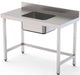 Mesa de Trabajo Acero Inoxidable Mural Sin Estante y Con Cubeta Central 2000x600x850h mm WTW16020CB0 - FrigeriaHosteleria.com