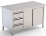 Mesa de Trabajo Inoxidable Central Con Cajones a la Izqda 2400x600x850h mm WTC16024DDL - FrigeriaHosteleria.com