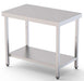 Mesa de Trabajo inoxidable Central Con Estante 1200x800x850h mm WTC180120S1 - FrigeriaHosteleria.com