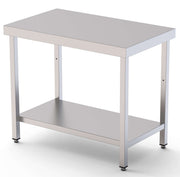 Mesa de Trabajo inoxidable Central Con Estante 2000x600x850h mm WTC160200S1 - FrigeriaHosteleria.com