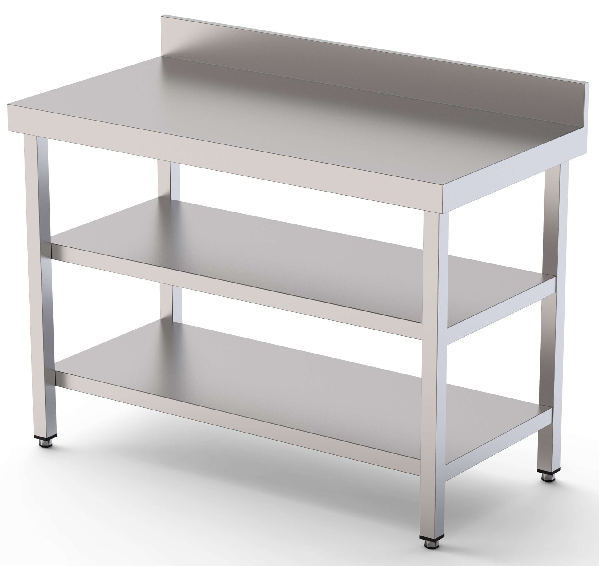 Mesa de Trabajo inoxidable Con 2 Estantes 2800x800x850h mm WTW180280S2 - FrigeriaHosteleria.com