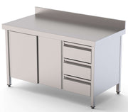 Mesa de Trabajo Inoxidable Con Cajones a la dcha 2000x700x850h mm WTW17020DDR - FrigeriaHosteleria.com