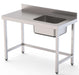 Mesa de Trabajo Inoxidable Sin Estante y Con Cuba dcha 2800x700x850h mm WTW17028RB0 - FrigeriaHosteleria.com