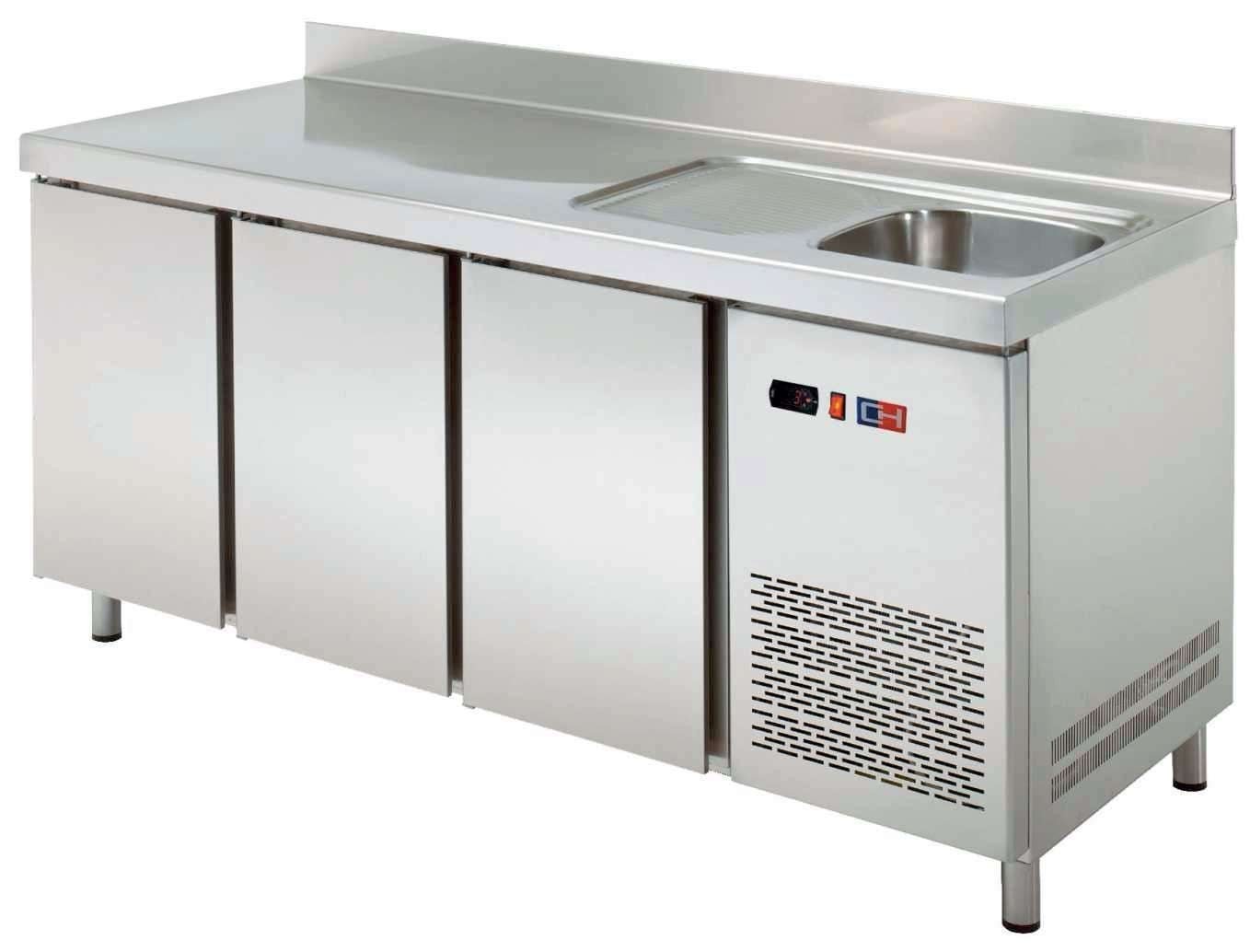 Mesa fría 3 puertas con fregadero ancho 201 MRCH - 200F - FrigeriaHosteleria.com