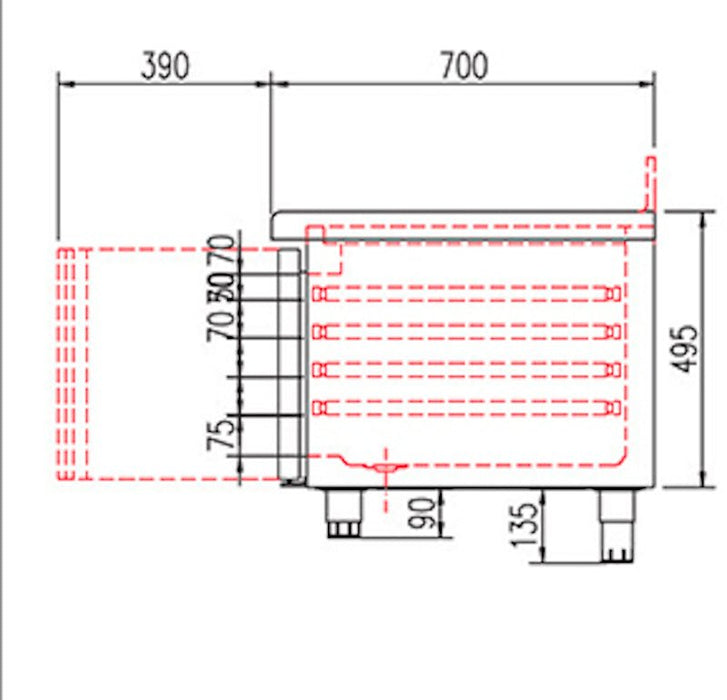 Mesa fría baja para cocina CORECO MFB - FrigeriaHosteleria.com