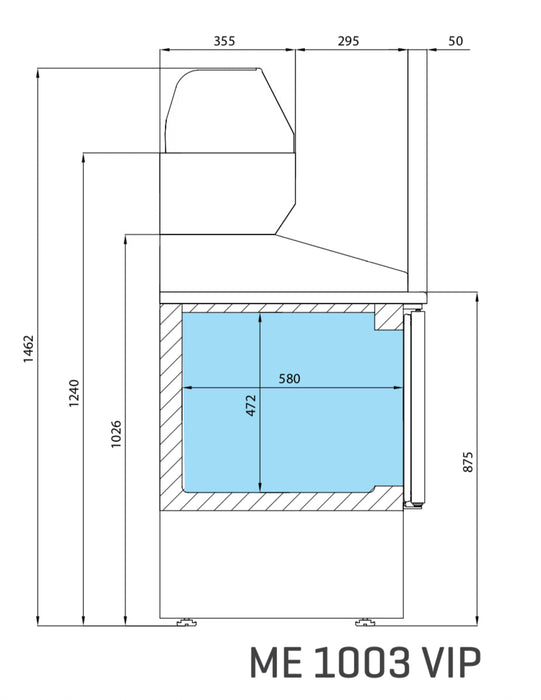Mesa fría compacta para preparación pizzas INFRICO ME1003VIP - FrigeriaHosteleria.com