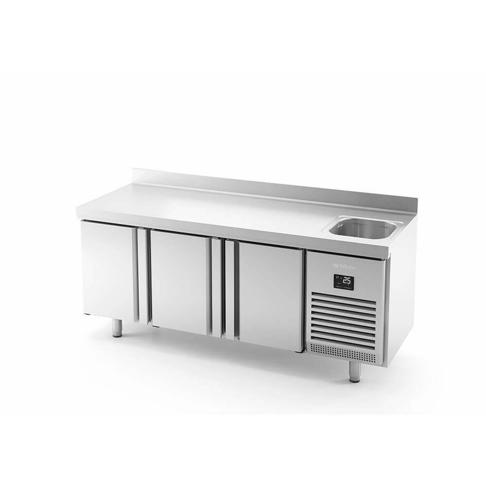 Mesa fría con fregadero fondo 70 Inverter A+ INFRICO BMGN - F - FrigeriaHosteleria.com