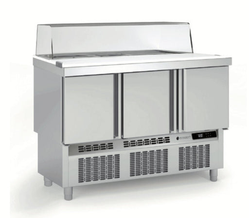 Mesa fría cúpula cristal preparación ensaladas y kebab CORECO MFS - C - FrigeriaHosteleria.com