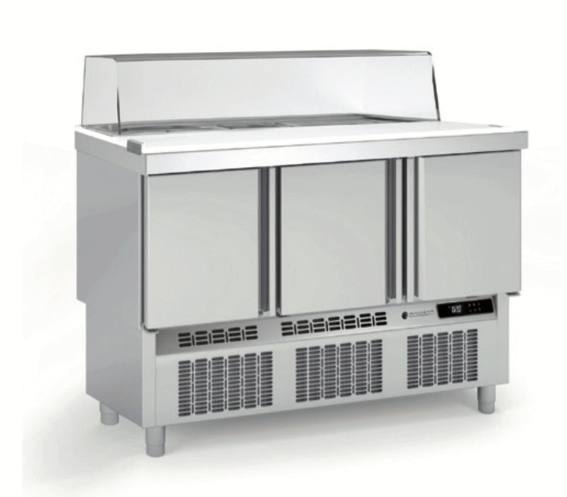 Mesa fría cúpula cristal preparación ensaladas y kebab CORECO MFS - C - FrigeriaHosteleria.com