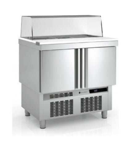 Mesa fría cúpula cristal preparación ensaladas y kebab CORECO MFS - C - FrigeriaHosteleria.com