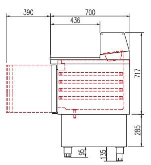 Mesa fría de ingredientes con cúpula fondo 70 CORECO MFP - FrigeriaHosteleria.com