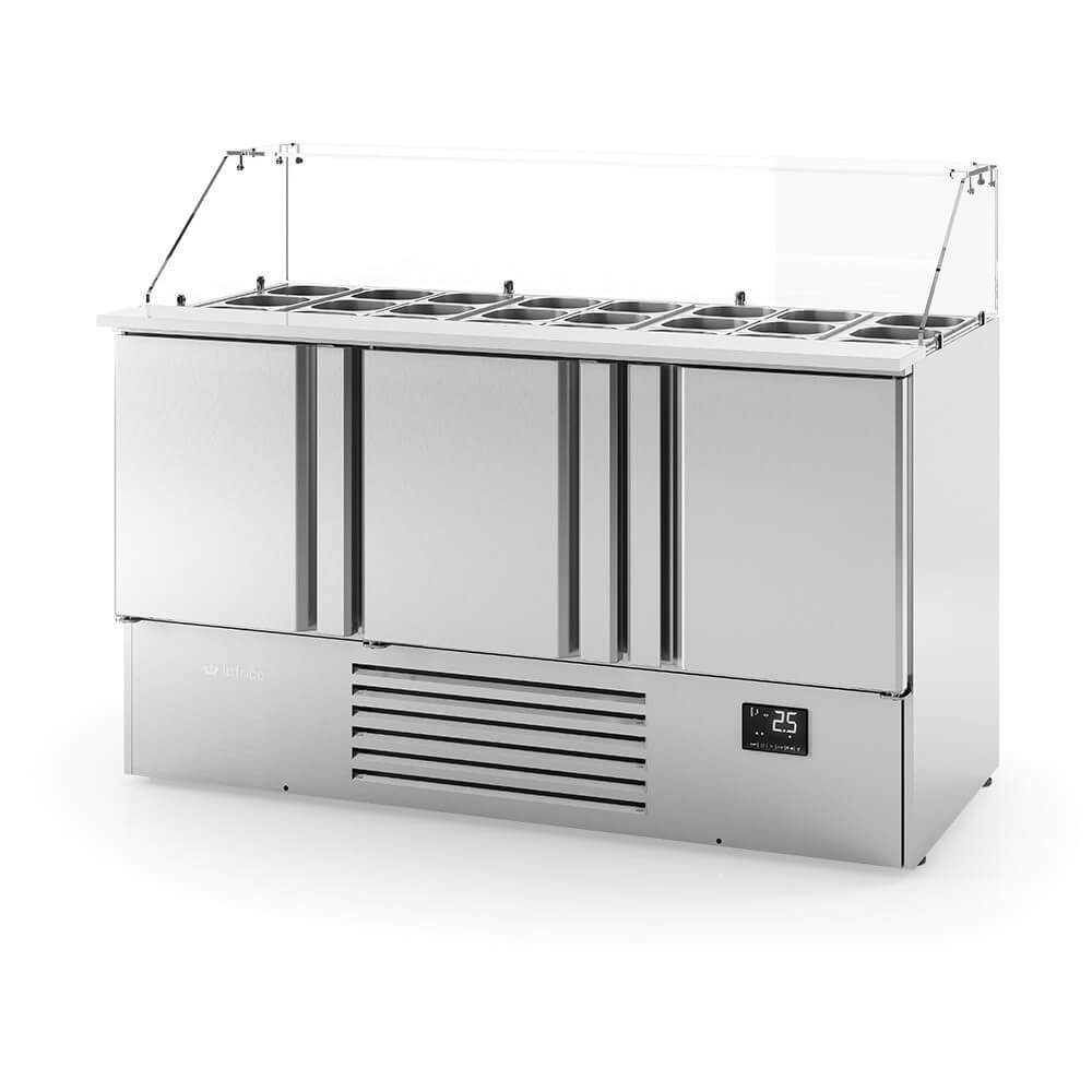 Mesa fría de ingredientes para preparación Kebab fondo 70 INFRICO ME - KB - FrigeriaHosteleria.com