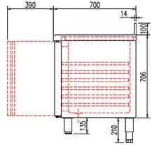 Mesa fría fondo 70 CORECO S - Line TGRV - S - FrigeriaHosteleria.com
