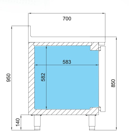 Mesa fría fondo 70 Inverter A+ INFRICO BMGN - II - FrigeriaHosteleria.com
