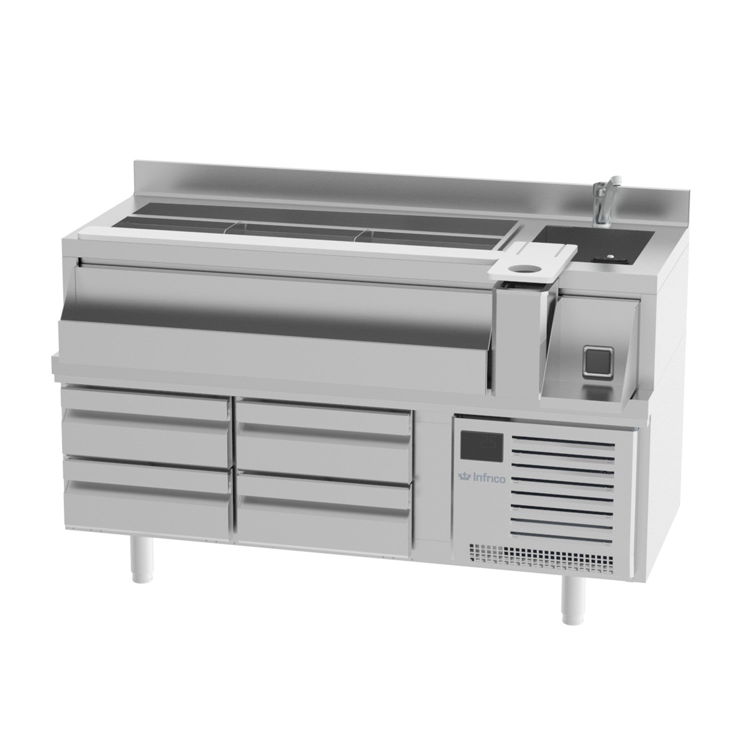 Mesa fría para cocktails y combinados fondo 70 INFRICO BST - R - FrigeriaHosteleria.com