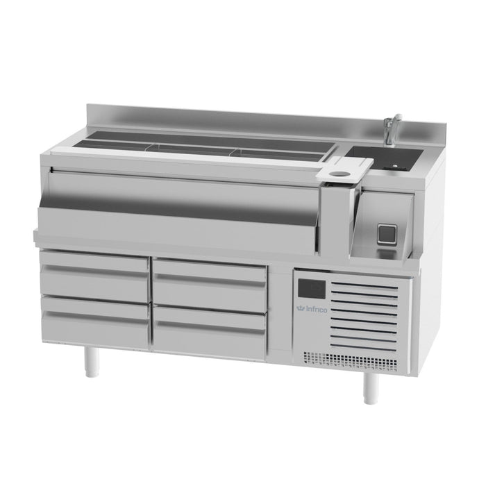 Mesa fría para cocktails y combinados fondo 70 INFRICO BST - R - FrigeriaHosteleria.com