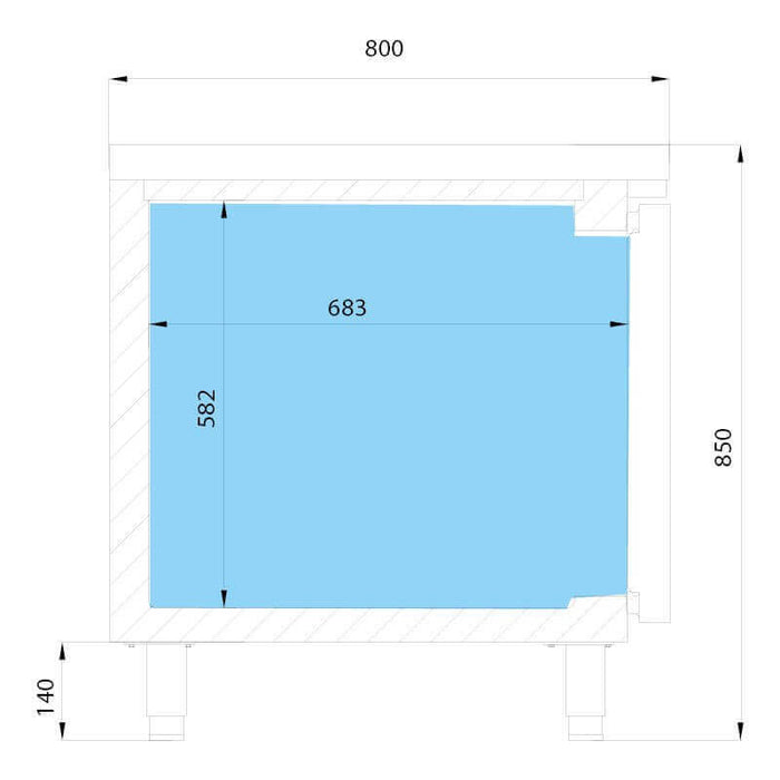 Mesa fría pastelería 2 puertas para bandejas 60x40 fondo 80 INFRICO MR1620 - FrigeriaHosteleria.com