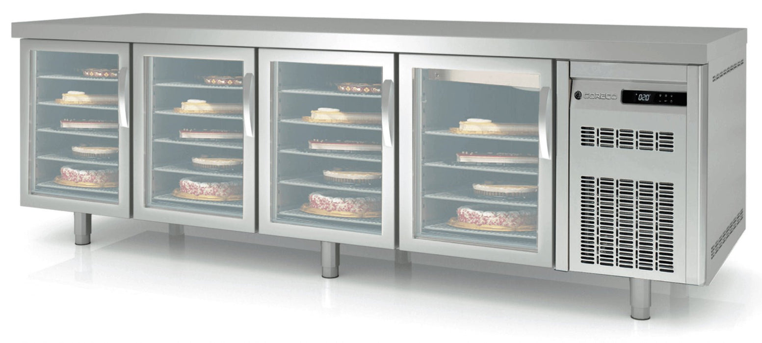 Mesa fría pastelería puertas cristal fondo 80 CORECO MRPV - FrigeriaHosteleria.com