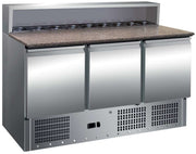 Mesa fría preparación ensaladas con encimera granito ancho 137 PS903 - FrigeriaHosteleria.com