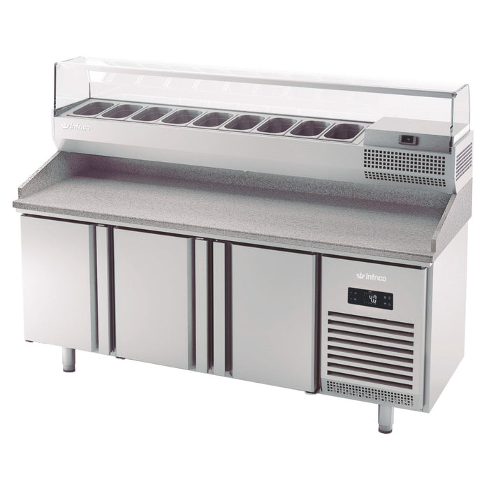 Mesa fría preparación pizzas fondo 70 Inverter A+ INFRICO MPG - FrigeriaHosteleria.com