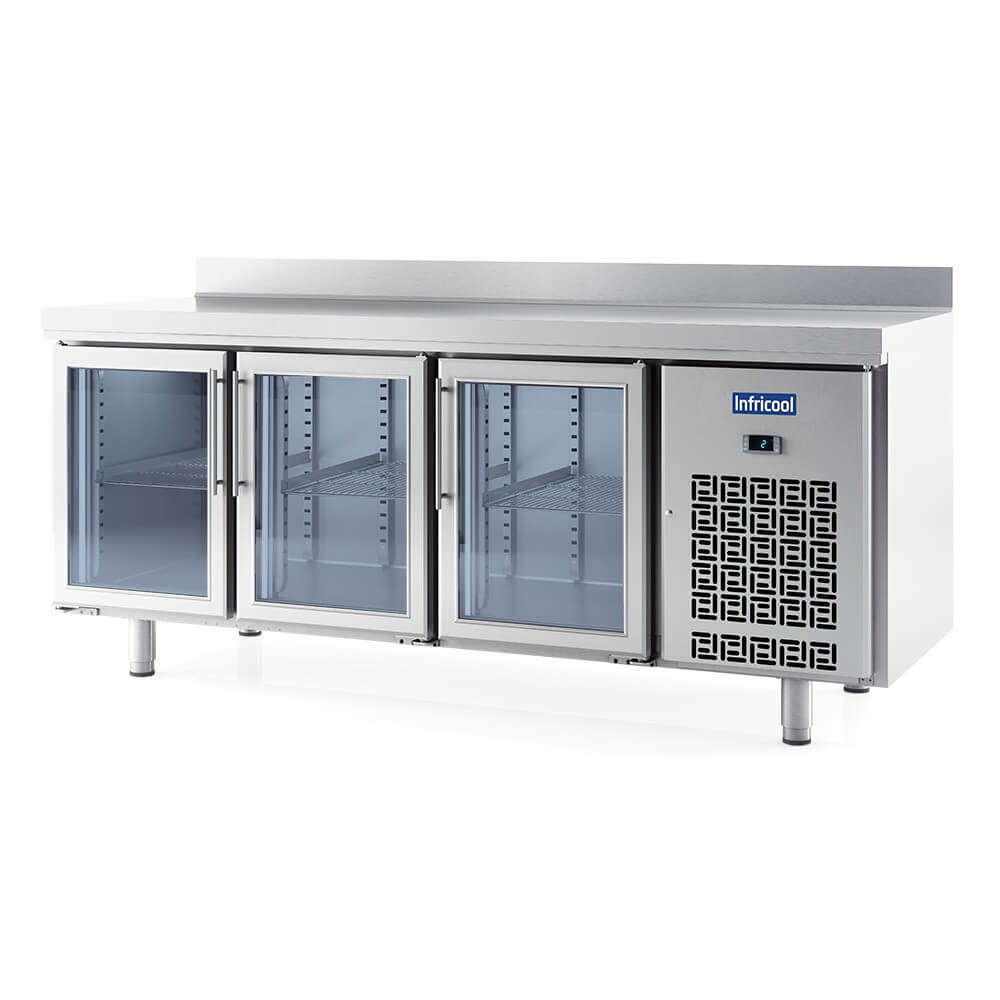 Mesa fría puerta cristal fondo 70 INFRICO ILINE IM70 - PCR - FrigeriaHosteleria.com