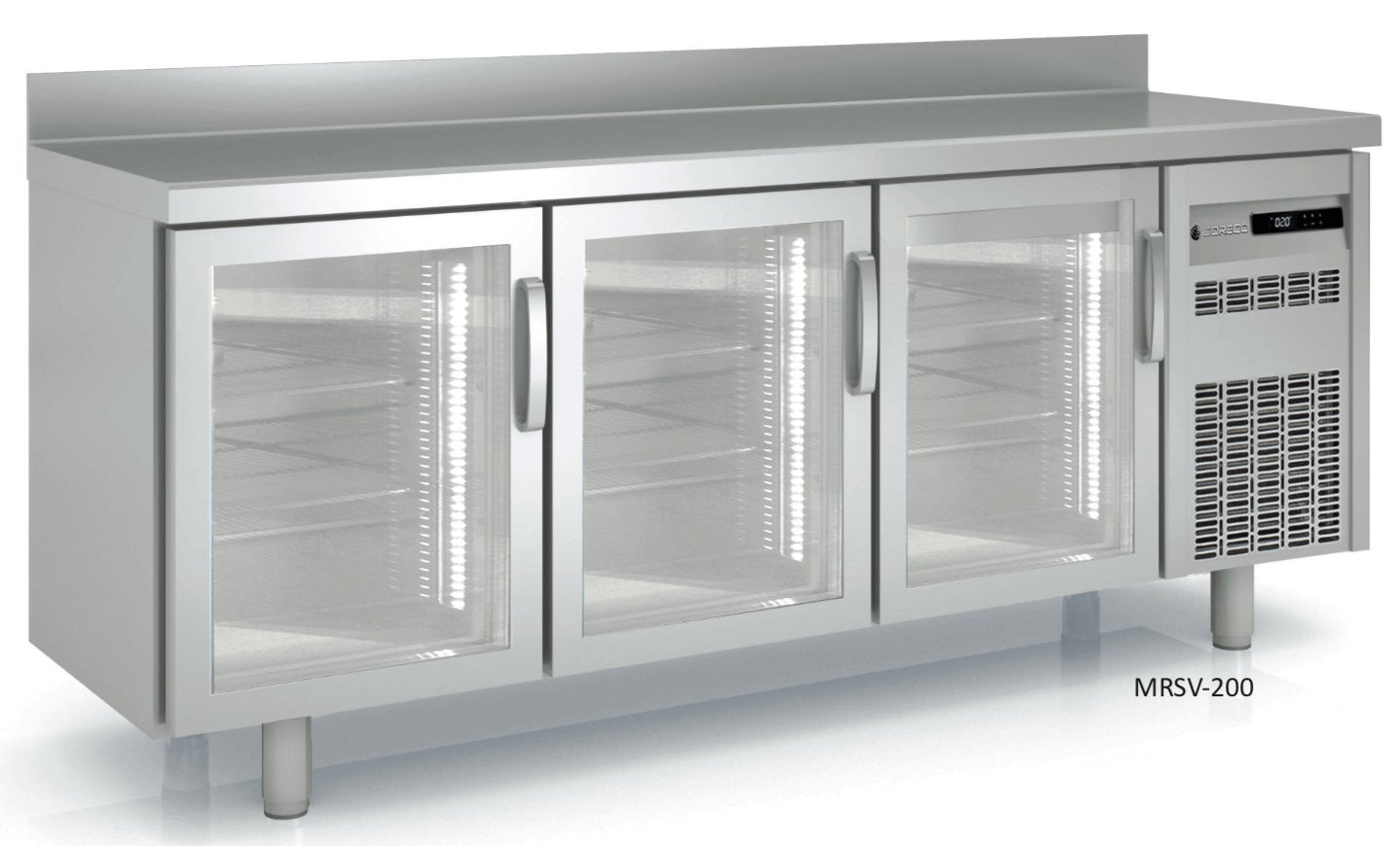 Mesa fría puertas cristal fondo 60 CORECO MRSV - FrigeriaHosteleria.com