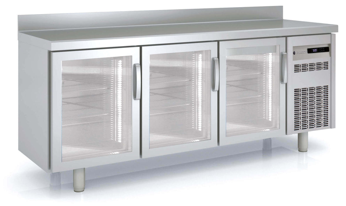 Mesa fría puertas cristal fondo 60 CORECO S - Line TSRV - S - FrigeriaHosteleria.com