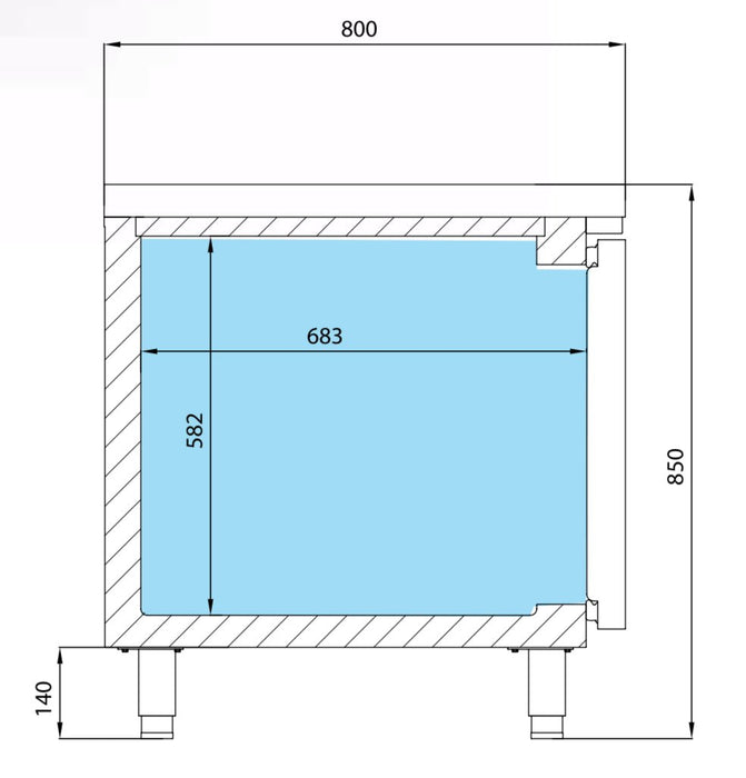 Mesa fría puertas cristal pastelería fondo 80 INFRICO MR - CR - FrigeriaHosteleria.com