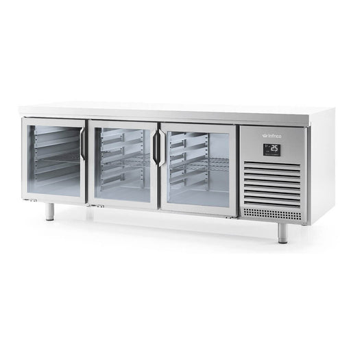 Mesa fría puertas cristal pastelería fondo 80 INFRICO MR - CR - FrigeriaHosteleria.com