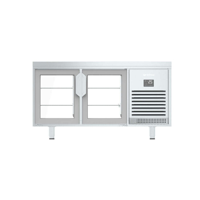 Mesa fría puertas cristal pastelería fondo 80 INFRICO MR - CR - FrigeriaHosteleria.com