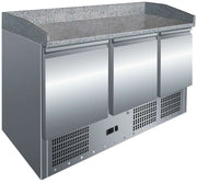 Mesa GN1/1 3 Puertas Preparación Pizzas con Encimera de Granito de 1365 x700 x1050h mm PEKIN S903PZ - FrigeriaHosteleria.com