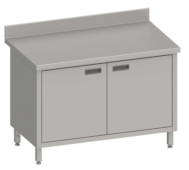 Mesa Mural acero inoxidable AISI 201 con puertas batientes 1200x600x850 mm MMPB126 Línea Varsovia (950156120) - FrigeriaHosteleria.com